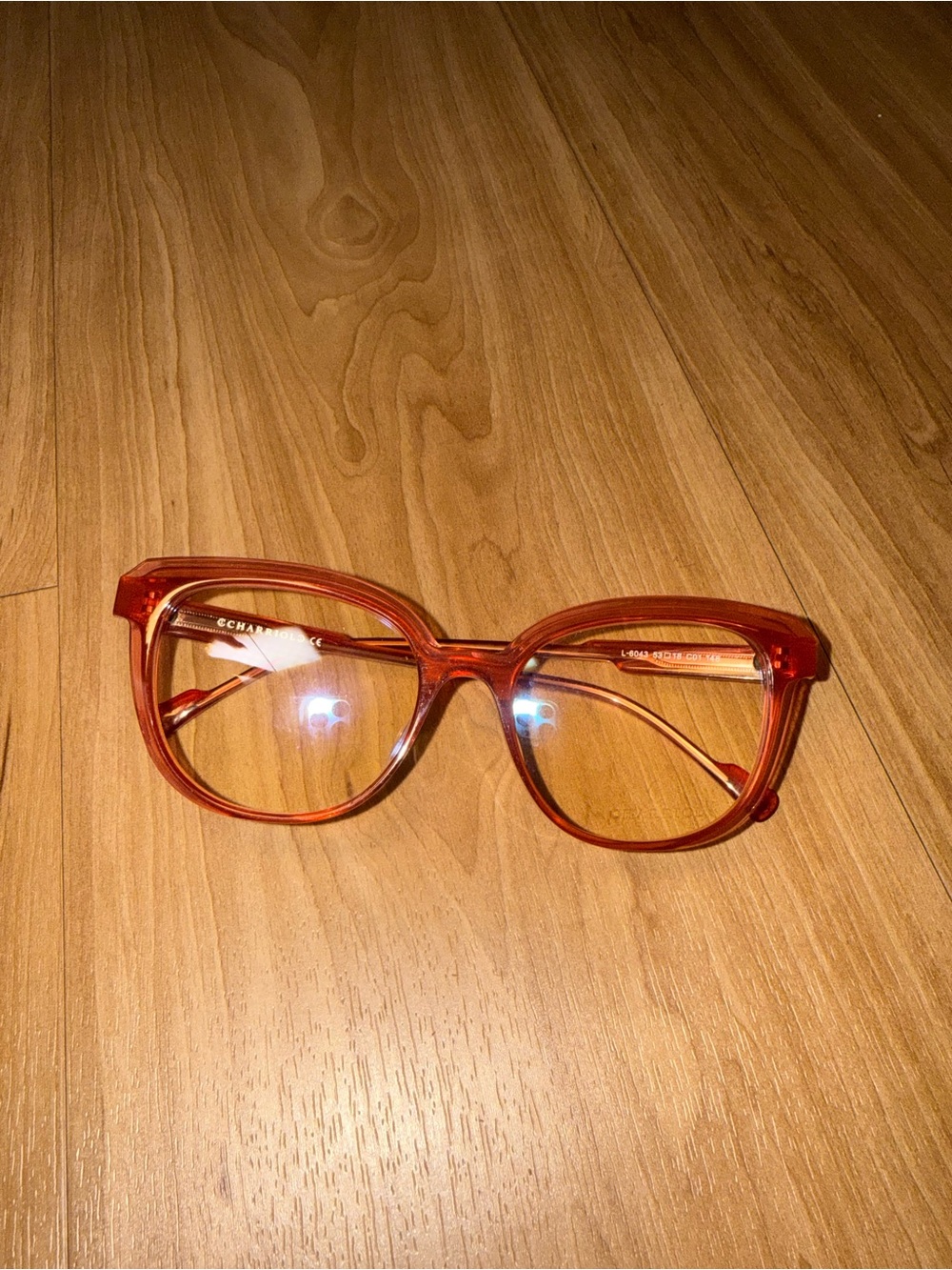 Charriol Red Transparent Frame Glasses